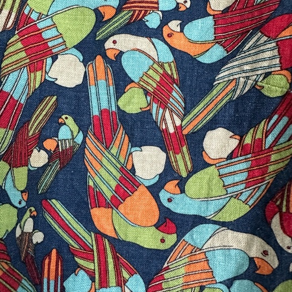 Terry Lewis Bird Linen Blend Top (S) - Picture 2 of 4